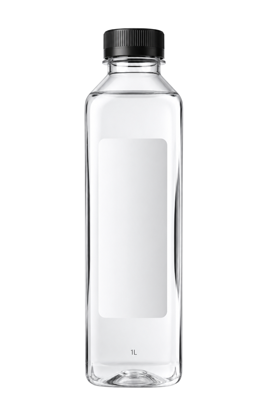 1L modern square customized water bottle for cafés and offices